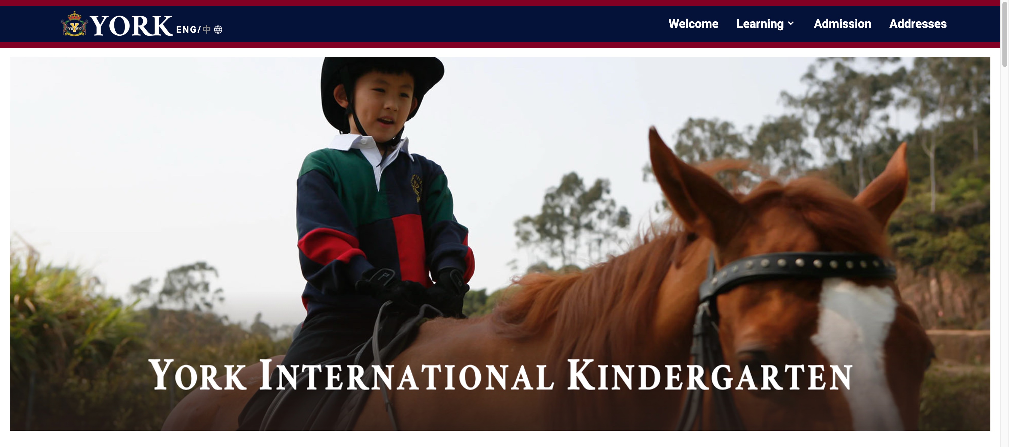 Screenshot of the Home Page of YORK ENGLISH PRIMARY SCHOOL & KINDERGARTEN (KOWLOON TONG)