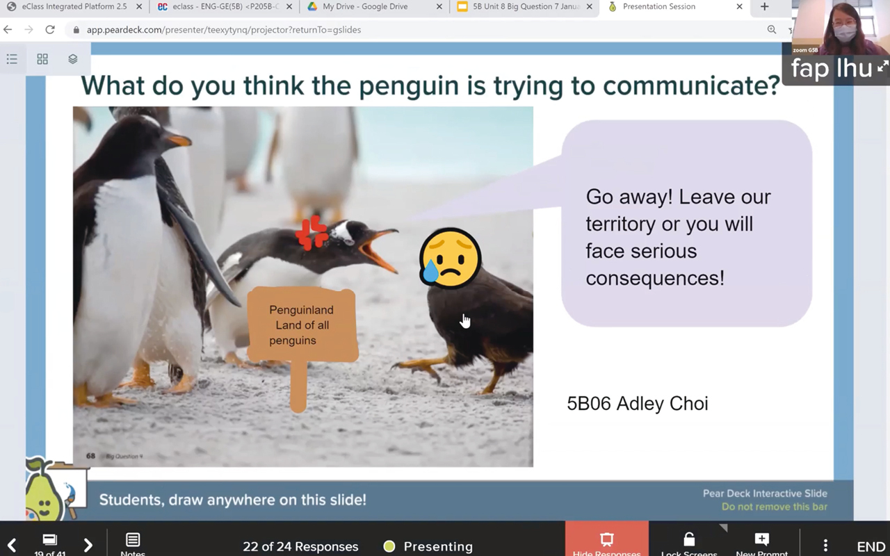 获奖教案以「Why do animals communicate?」为核心问题，激发学生的好奇心。