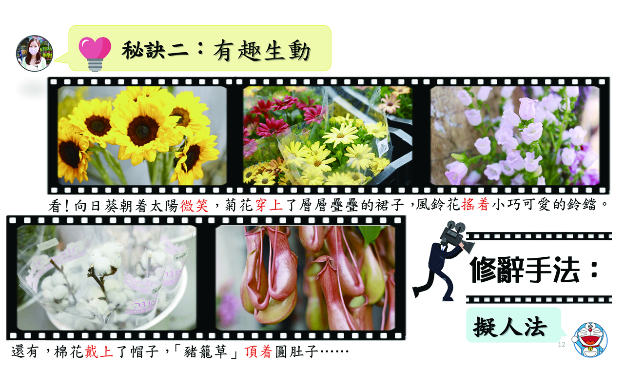 利用图像向学生介绍拟人法。